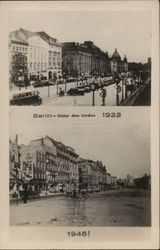 Unter den Linden 1933 and 1945 Berlin, Germany Postcard Postcard