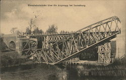 Railroad bridge over the Angerapp Insterburg, Germany Postcard Postcard