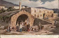 Fountain of the Blessed Virgin Nazareth, Israel Middle East Postcard Postcard