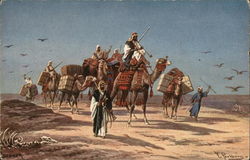 Caravan Arab Postcard Postcard