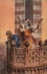 Mueddins calling to prayer Arab Postcard Postcard