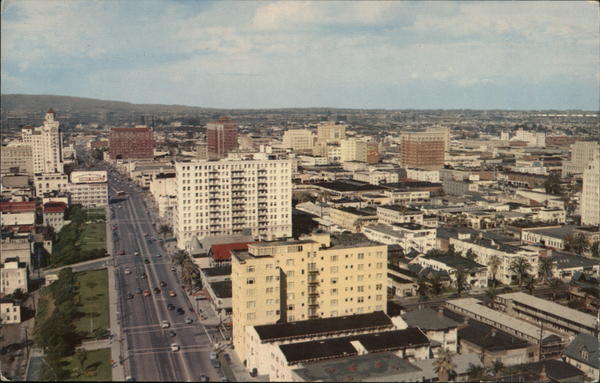 View Looking West along Ocean Boulevard Long Beach California