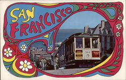 Hyde Street Cable Car - Hippie Art San Francisco, CA Postcard Postcard Postcard