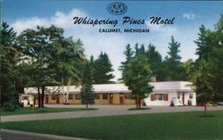 Whispering Pines Motel Calumet, MI Postcard Postcard Postcard