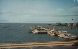 Boats Docked at Little Narragansett Bay Pier Postcard