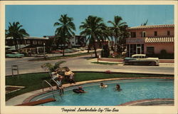 Motel Row Along the Ocean Postcard