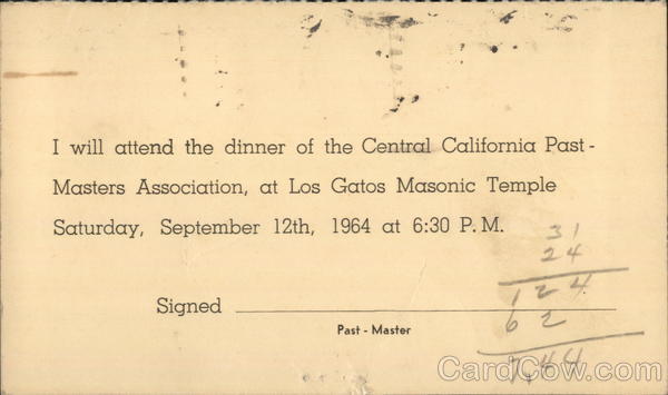 Los Gatos Masonic Temple - Past-Masters Association Saratoga California