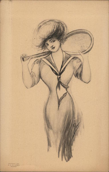 Woman Holding Tennis Racquet Behind Her Neck