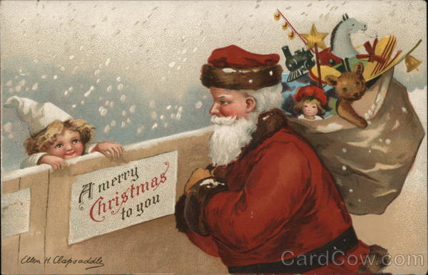 A Merry Christmas to You. Ellen Clapsaddle Santa Claus