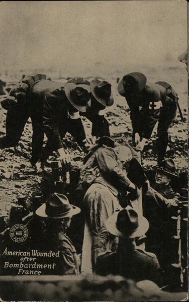 American Wounded after Bombardment France World War I