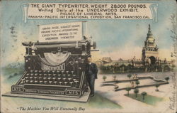 The Giant Typewriter 1915 Panama-Pacific Exposition Postcard Postcard