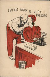 Office Work Is Very Pressing Typewriters Postcard Postcard