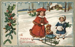 A Mderry Christmas Children Postcard Postcard