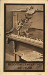 Running It Over On the Piano Pianos Postcard Postcard