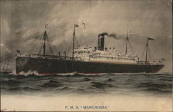 P.M.S. "Manchuria" Steamers Postcard Postcard