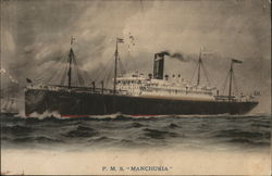 P.M.S. "Manchuria" Postcard