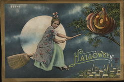 Halloween Girl on Broomstick Halloween Girl on Broomstick