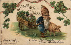 A happy New Year Pigs Postcard Postcard