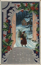 A Joyful Yuletide Santa Claus Postcard Postcard