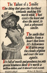 The Value of a Smile Poems & Poets Wilbur D. Nesbit Postcard Postcard Postcard