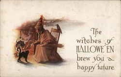 Witches of Halloween Postcard Postcard