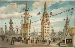 Luna Park Amusement Parks Postcard Postcard
