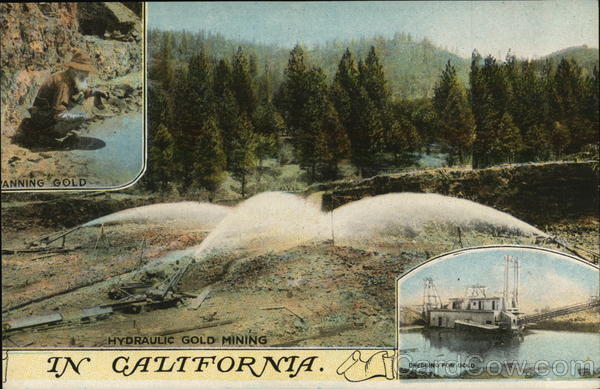Hydraulic Gold Mining in California.