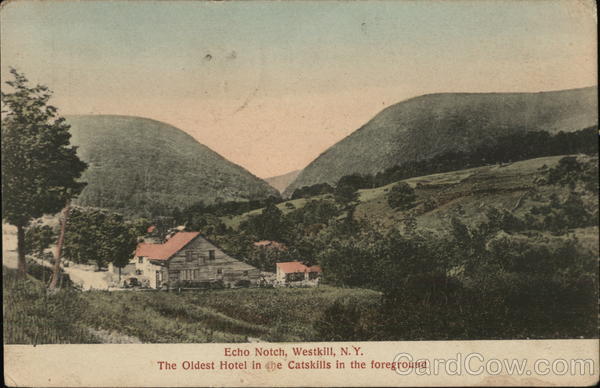 Echo Notch, The Oldest Hotel in the Catskills in the Foreground West Kill New York