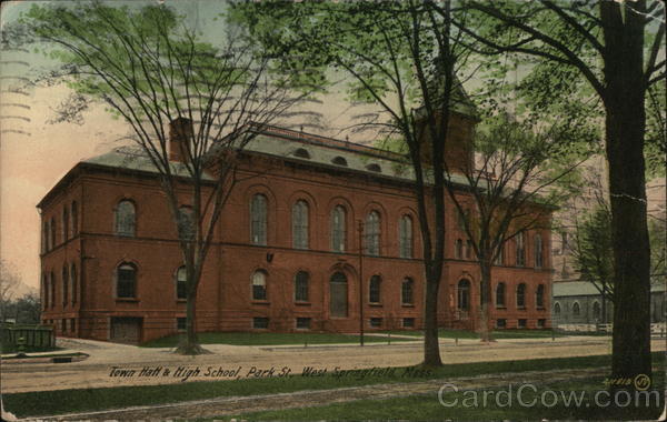 Town Hall & High School, Park St. West Springfield Massachusetts