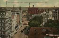View of Hartford from Top of Travlers Insurance Building Postcard