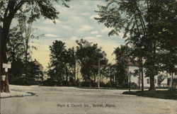 Main & Church Sts Postcard