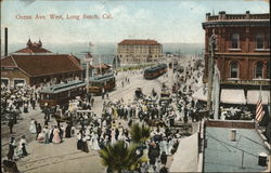 Ocean Avenue West Long Beach, CA Postcard Postcard Postcard