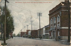 Main Street Looking North from Masonic Temple Postcard