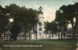 College Church and Vestry, Dartmouth College Postcard