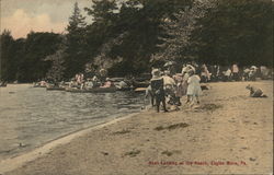 Boat Landing at the Beach Eagles Mere, PA Postcard Postcard Postcard