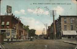 Wall Street Looking East Fort Scott, KS Postcard Postcard Postcard