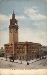 C.M. & St. P. Depot Minneapolis, MN Postcard Postcard Postcard