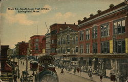 Main St. South from Post Office Springfield, MA Postcard Postcard Postcard