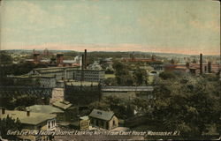 Bird's Eye View Factory District Looking North from Court House Woonsocket, RI Postcard Postcard Postcard