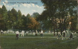 Tennis Grounds, Washington Park Chicago, IL Postcard Postcard Postcard