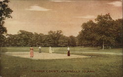 Tennis Court, Campbell's Island Moline, IL Postcard Postcard 