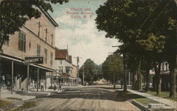 Church and Warren Streets Tully, NY Postcard Postcard Postcard