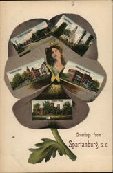 Greetings from Spartanburg Pansy Postcard