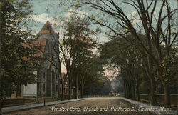 Winslow Cong. Church and Winthrop St. Taunton, MA Postcard Postcard Postcard