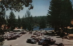 Parking Lot at Lake Arrowhead Village Postcard