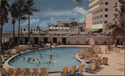 Pool and Cabana Club, Saxony Hotel Miami Beach, FL Postcard Postcard Postcard