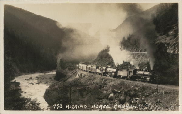 Kicking Horse Canyon BC Canada Trains, Railroad