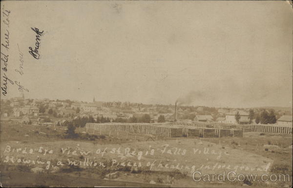 Bird's-Eye View of Village St. Regis Falls New York