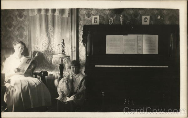 Mother and Child With Dog, Piano Family Portaits