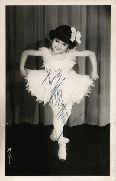 Asian Child Ballerina, Signed Dancing